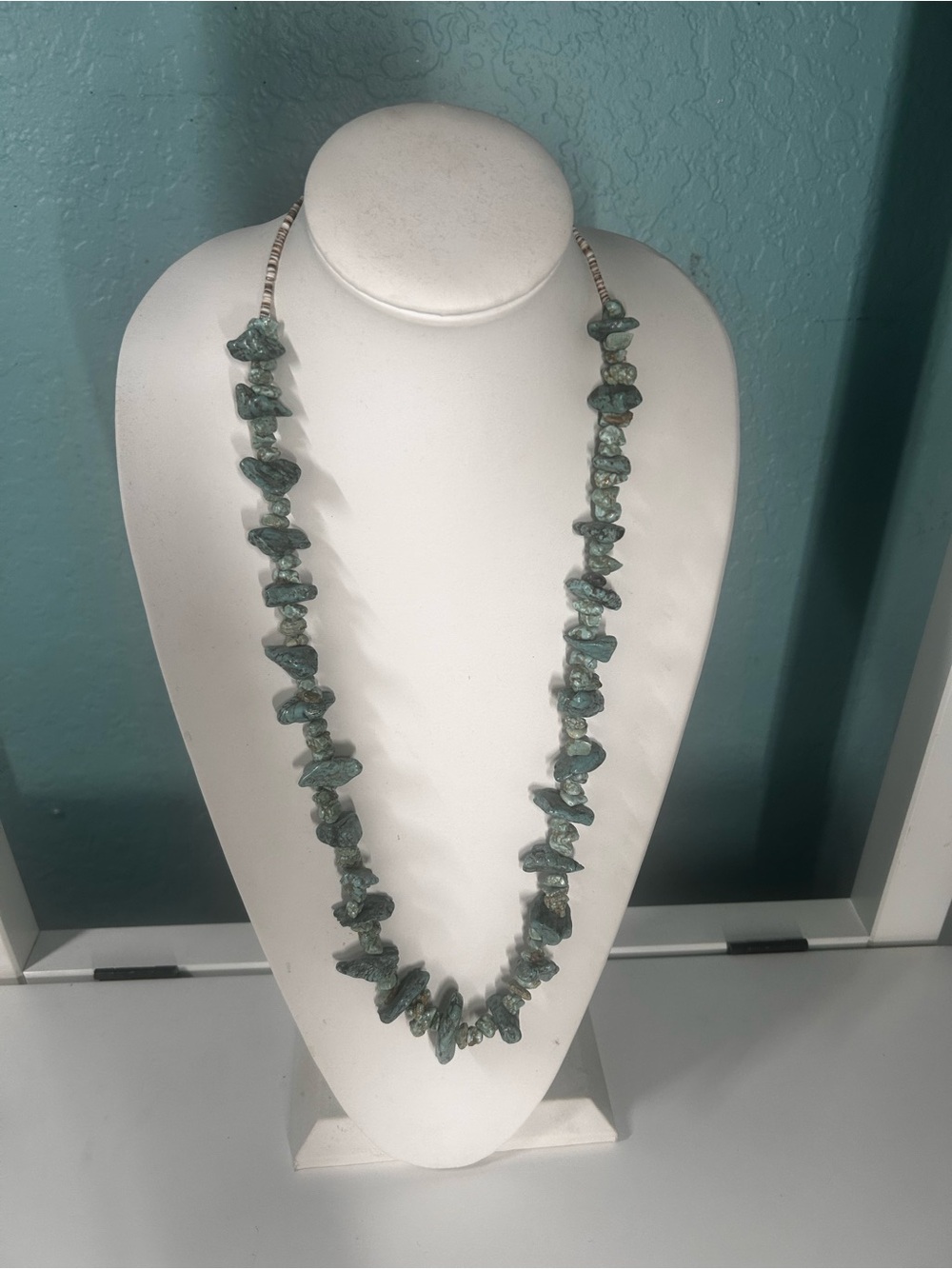 Vintage Turquoise Nugget Necklace - Bohemian Statement Piece